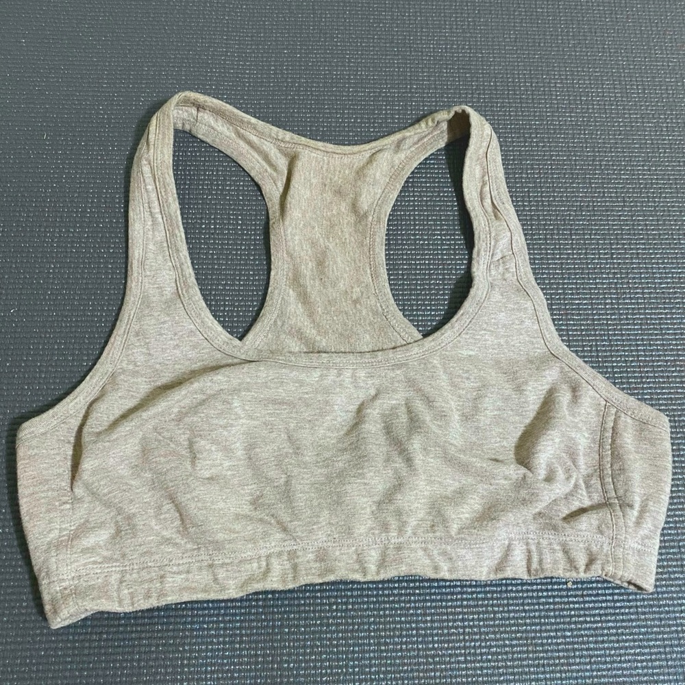 Cottonique Women's Hypoallergenic Racer Back Croptop Bra melange brown